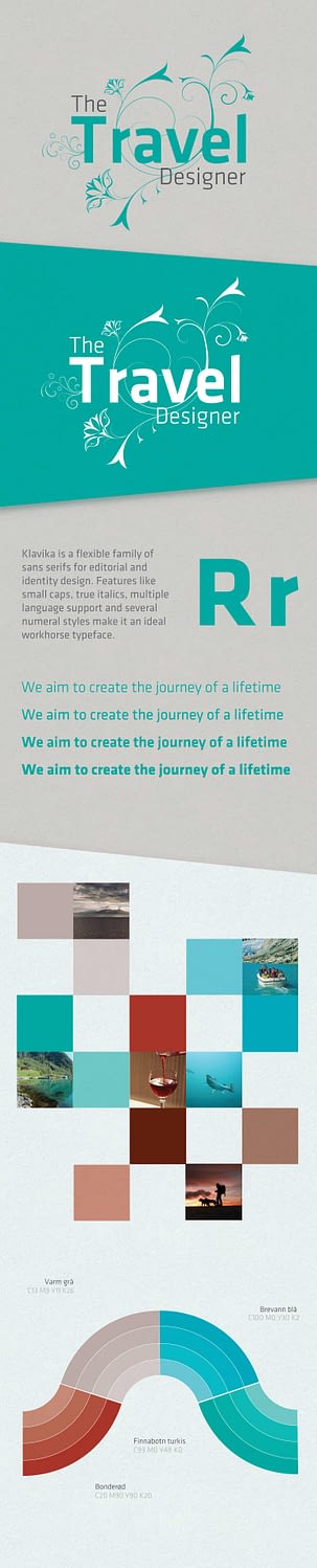 The Travel Designer logo og grafisk profil Branding for reiselivsbedrift - Utvikling og design av attraktive, troverdige og unike merkevarer