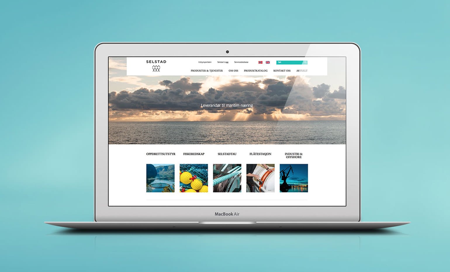 Vårt arbeid selstad cover Nettside med spesiallaget design, utviklet i Wordpress