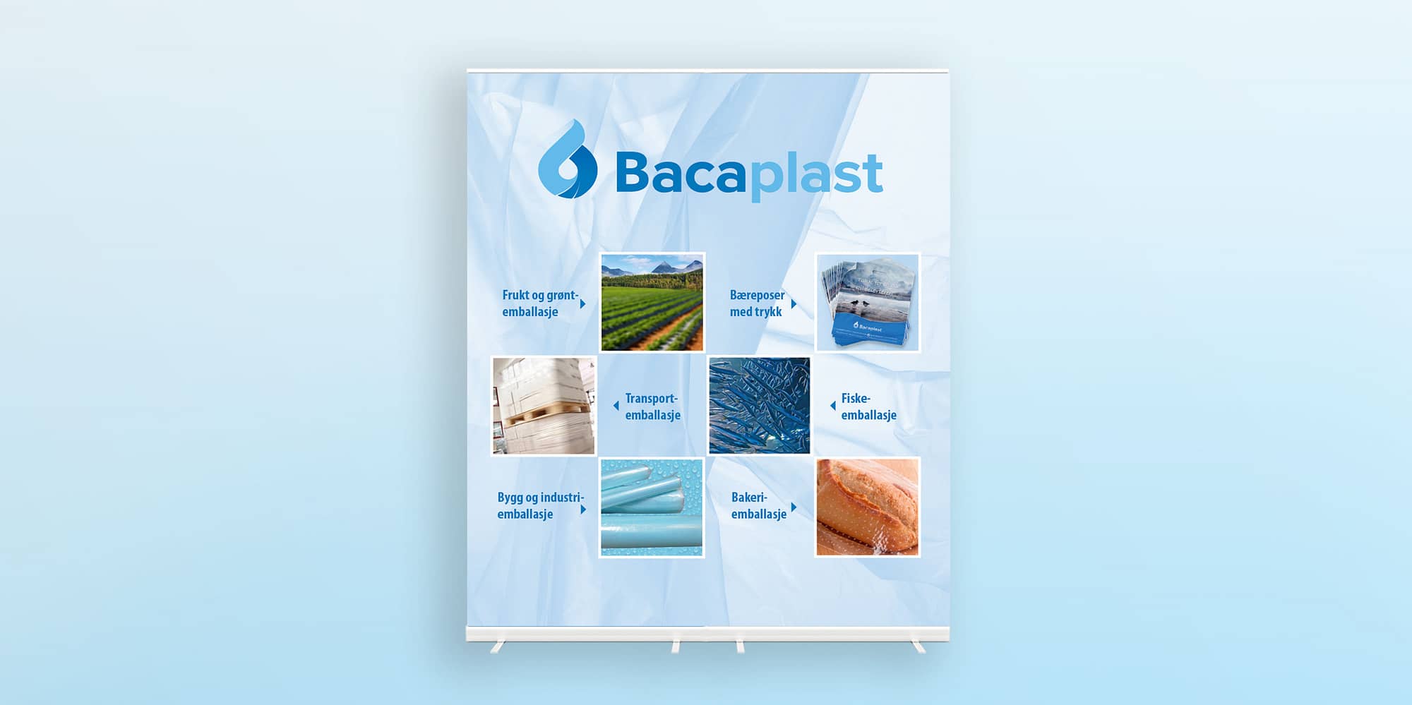 Baca plast grafisk profil - designet av reklamebyrå på vestlandet